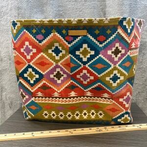 Vera Bradley Southwest Kilim Woven Tote Bag Multicolor Geometric Tribal Boho‎